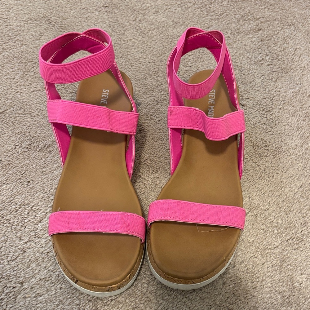 Steve Madden Bright Pink Strap Sandals